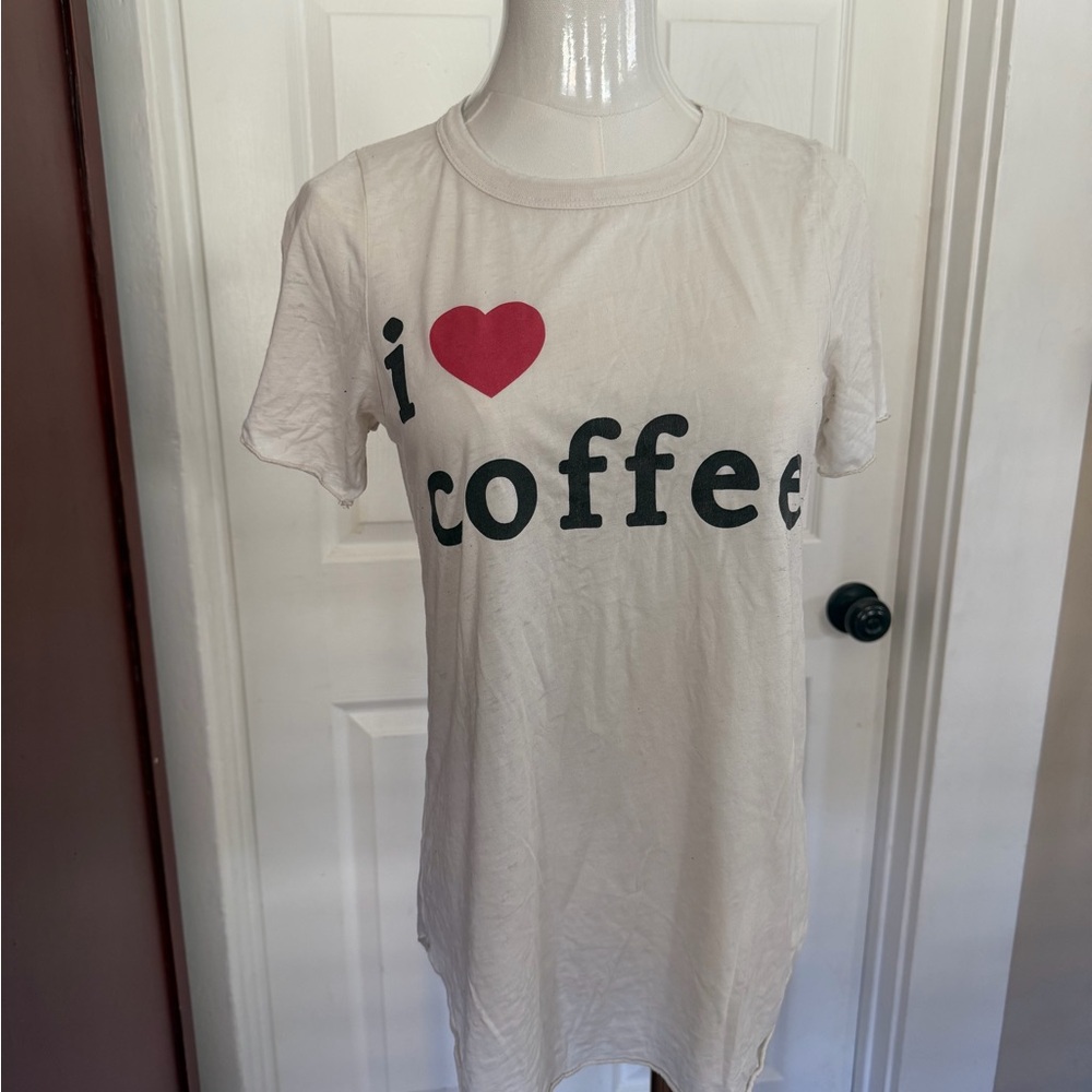 Chaser Cream Tee with Red Heart and Black Text